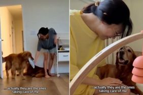 Golden Retrievers Help New Mom Through the Hardest Days of Postpartum