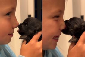 Tiny Newborn Puppy Has Little Girl Giggling With a Trick That’s Too Cute & Priceless