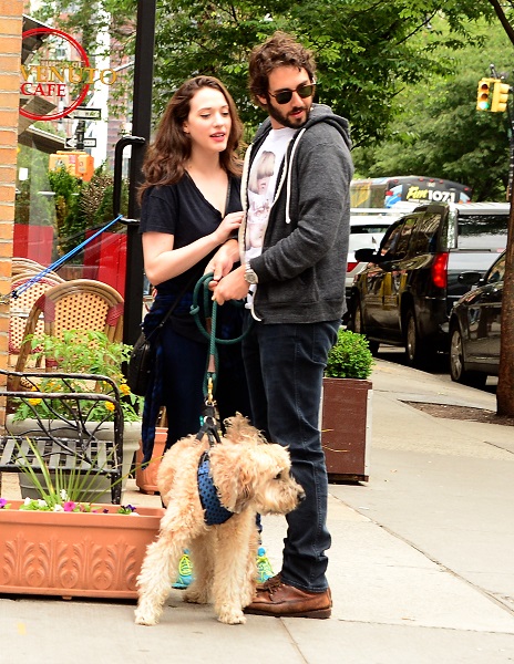 Josh Groban Walks His Dog With Actress Kat Dennings