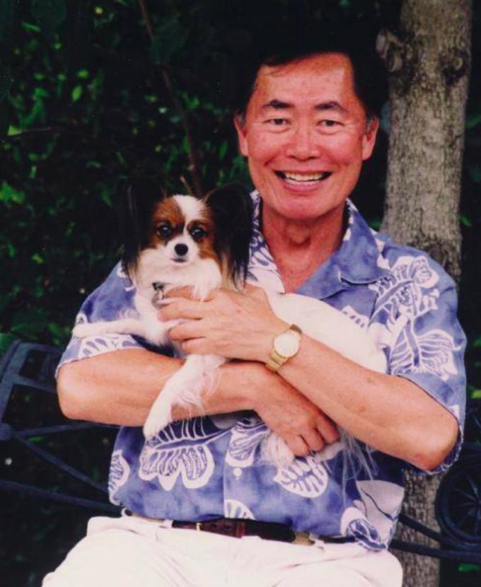 George Takei And His Dog La Reine Blanche